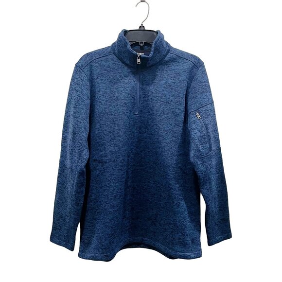 Sweater Fleece Quarter Zip Pullover — Blue Heather — Women’s XL — NEW - Picture 1 of 6